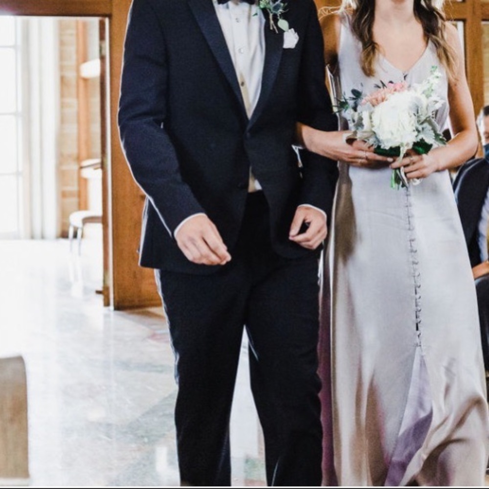 BHLDN Anthropologie Ghost London Silver Dress - Picture 4 of 6